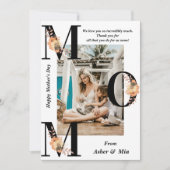 MOM黒はっきりしたタイポグラフィ写真母の日 カード (正面)