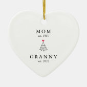 Mom | おばあちゃん 産まれた年 Christmas Ceramic オーナメント (正面)