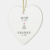Mom | おばあちゃん 産まれた年 Christmas Ceramic オーナメント (左)
