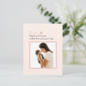 "Mom"とハートとメッセージカスタム- ポストカード (スタンド正面)