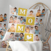 MOM カスタム12フォトコラージュモダンマリゴールド黄 クッション