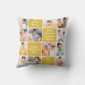 MOM カスタム12フォトコラージュモダンマリゴールド黄 クッション (裏面)