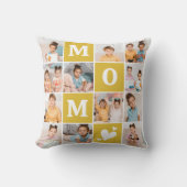 MOM カスタム12フォトコラージュモダンマリゴールド黄 クッション (正面)