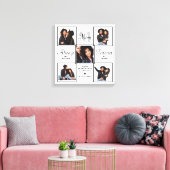 MOM スタイリッシュ Monogram 5パーソナライズされたフォトコラージュ キャンバスプリント (インサイチュ (リビング))