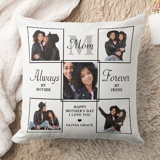 MOM スタイリッシュ Monogram 5パーソナライズされたフォトコラージュ クッション