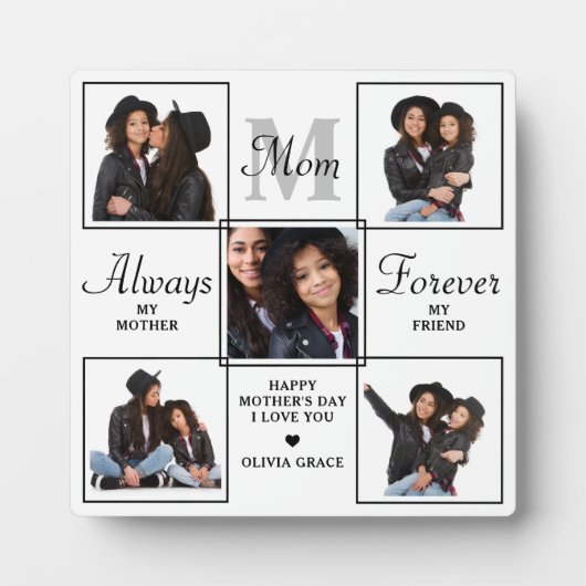 MOM スタイリッシュ Monogram 5パーソナライズされたフォトコラージュ フォトプラーク (正面)