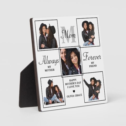 MOM スタイリッシュ Monogram 5パーソナライズされたフォトコラージュ フォトプラーク (正面)