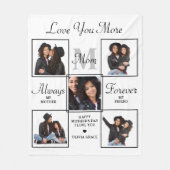 MOM スタイリッシュ Monogram 5パーソナライズされたフォトコラージュ フリースブランケット (正面)