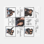 MOM スタイリッシュ Monogram 5パーソナライズされたフォトコラージュ フリースブランケット (正面(横))