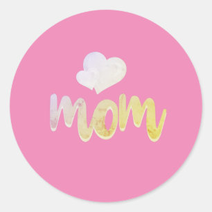 Mom -ハート ラウンドシール