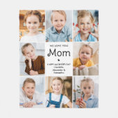 MOM パーソナライズされた 11フォトコラージュ母の日 フリースブランケット (正面)