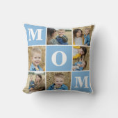 MOM パーソナライズされた 7フォトコラージュ母の日 クッション (正面)