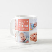 MOM パーソナライズされた 8フォトコラージュかわいい母の日 コーヒーマグカップ (正面左)