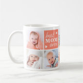 MOM パーソナライズされた 8フォトコラージュかわいい母の日 コーヒーマグカップ (左)