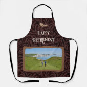 Mom パーソナライズされた Brown向けHappy Retiment Gives エプロン (正面)