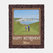 Mom パーソナライズされた Brown向けHappy Retiment Gives フリースブランケット (正面)