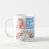MOM パーソナライズされた Cute Mother's Day 8 Photo Collage コーヒーマグカップ (左)