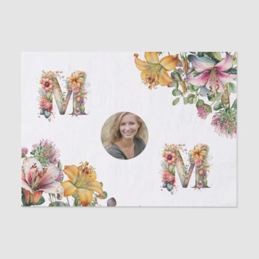 MOM パーソナライズされた Mothers Day花写真 薄葉紙 (正面)