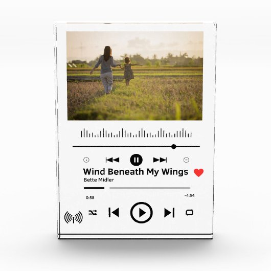 MOM (パーソナライズされた) PHOTO BLOCK - Music Gift フォトブロック (正面)