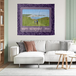 Mom パーソナライズされた Violetの退職祝い タペストリー