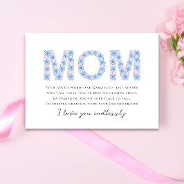 MOM フラワータイポグラフィー エレガントな母の日カード サンキューカード
