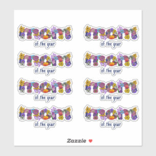 Mom-フローラ文字 シール