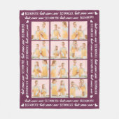 MOM モダンカスタム12フォトコラージュ母の日 フリースブランケット (正面)