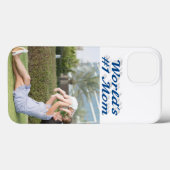 Mom 写真 海ブルーテキスト iPhone カー Case-Mate iPhoneケース (裏面 (横))