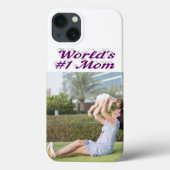 Mom 写真 紫色の文字 iPhone カー Case-Mate iPhoneケース (裏面)