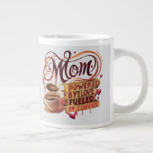 Mom – 愛で動く、コーヒーで沸き立つ ジャンボコーヒーマグカップ (右)