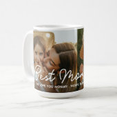 Mom 最高の Ever 2フォトコラージュ母の日のハート コーヒーマグカップ (正面左)