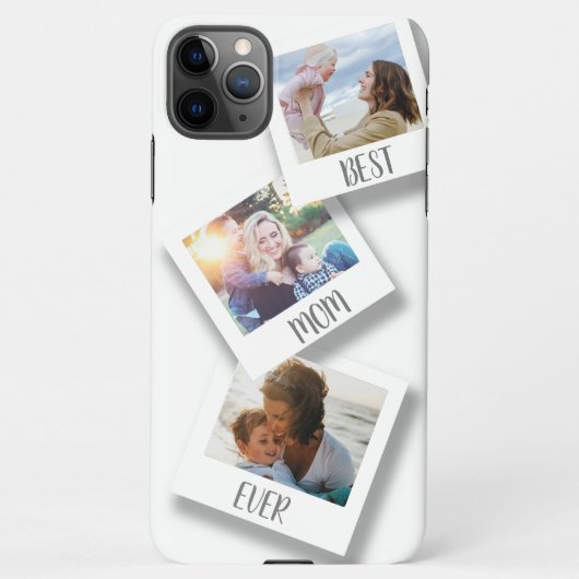 MOM 最高の Ever 3フォトコラージュ白 iPhoneケース (裏面)