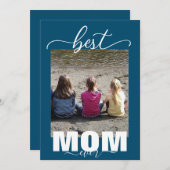 MOM 最高の Ever 3 Kids Photo Mother's Day 招待状 (正面/裏面)