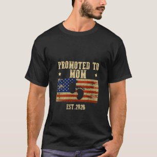 MOM 2026ベビーシャワーUSAアメリカに昇進した女性 Tシャツ