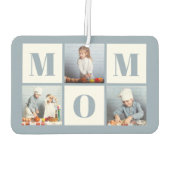 Mom 3 Photo Collage Dusty Blue カーエアーフレッシュナー (裏面)