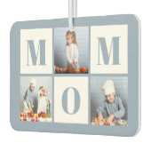 Mom 3 Photo Collage Dusty Blue カーエアーフレッシュナー (左)
