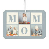 Mom 3 Photo Collage Dusty Blue カーエアーフレッシュナー (正面)