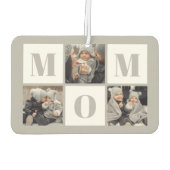 Mom 3 Photo Collage Gray カーエアーフレッシュナー (裏面)