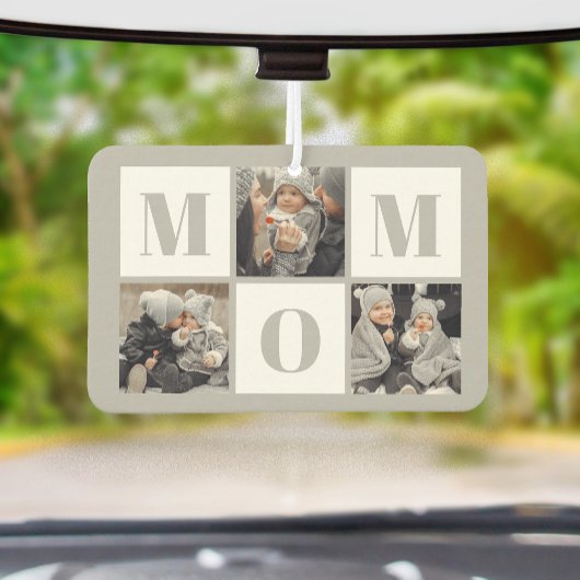 Mom 3 Photo Collage Gray カーエアーフレッシュナー