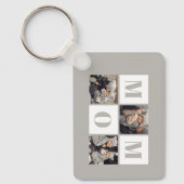 Mom 3 Photo Collage Gray キーホルダー (正面)