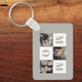 Mom 3 Photo Collage Gray キーホルダー (正面)