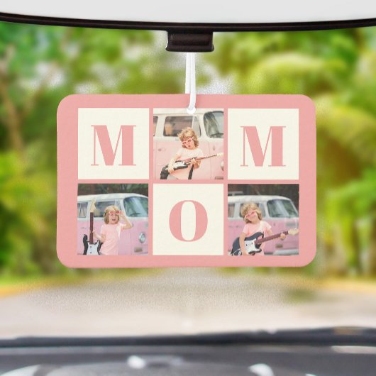 Mom 3 Photo Collage Pink カーエアーフレッシュナー