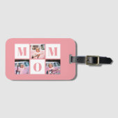 Mom 3 Photo Collage Pink Luggage Tag ラゲッジタグ (正面横)
