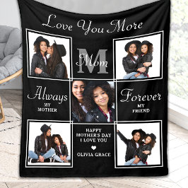 MOM 5エレガントフォトコラージモノグラムユニークMom フリースブランケット