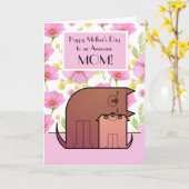 Mom 5素晴らし" x 7"折り畳みグリーティングカード カード (黄色い花)