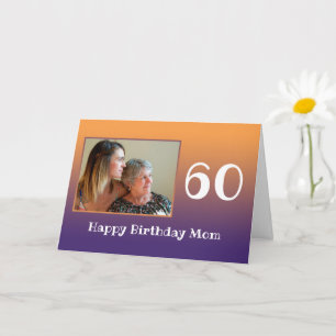 MOM 60th誕生日60年オールド文字写真テンプレート カード