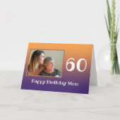 MOM 60th誕生日60年オールド文字写真テンプレート カード (正面)