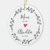 Mom | Abuelita 設立年 ハート 陶器 オーナメント (左)