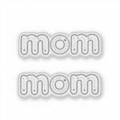 Mom Alphabet Tracing Mother's Day Die Cut Vinyl シール (正面)
