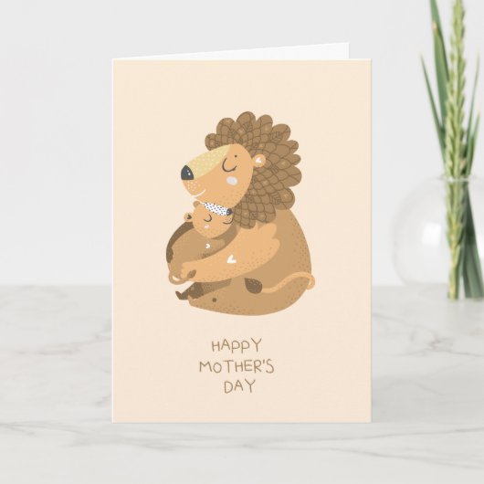 Mom and Baby Cub Mother's Day Card カード (正面)